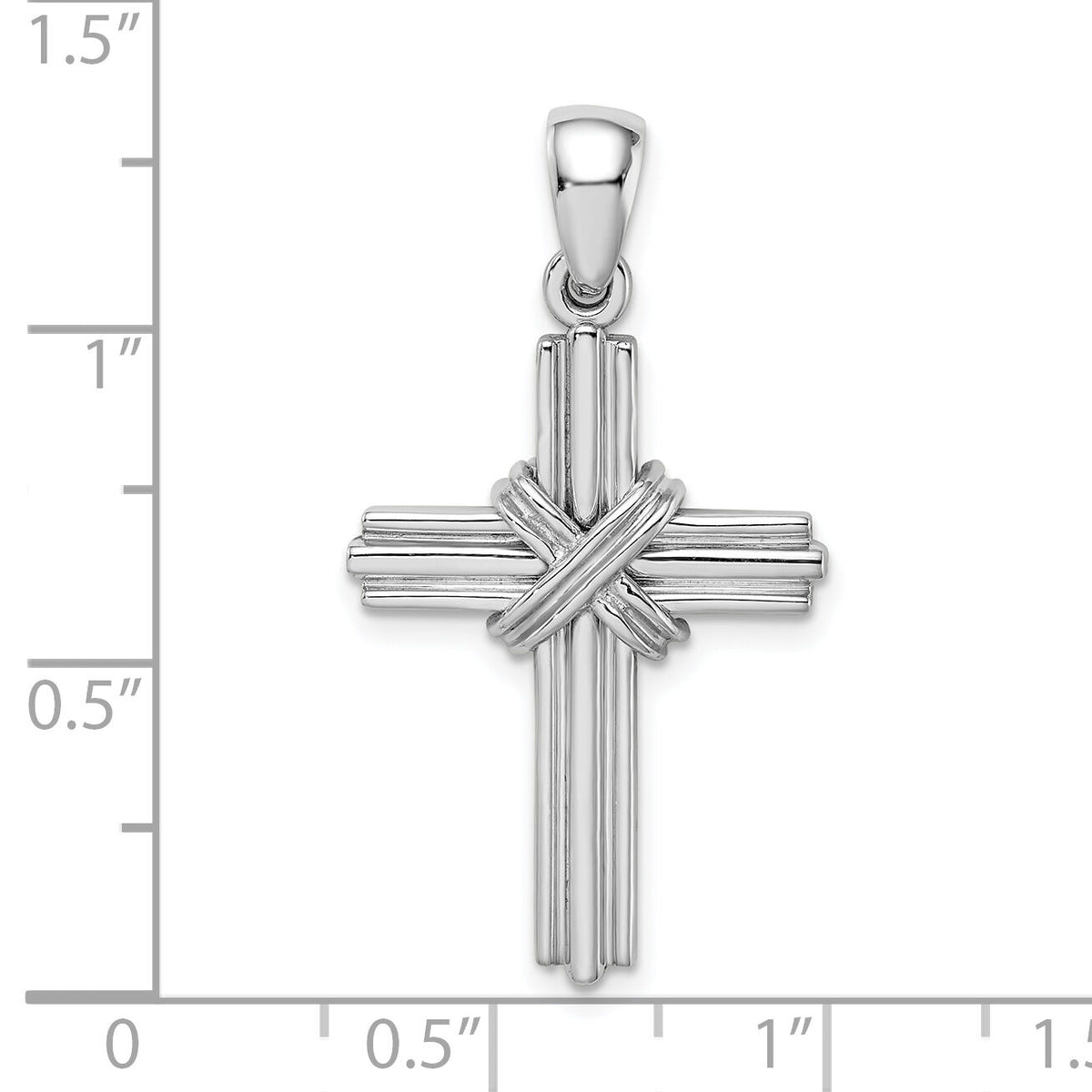 14k White Gold Passion Cross Pendant-K2175W