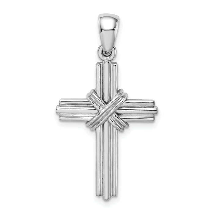 14k White Gold Passion Cross Pendant-K2175W