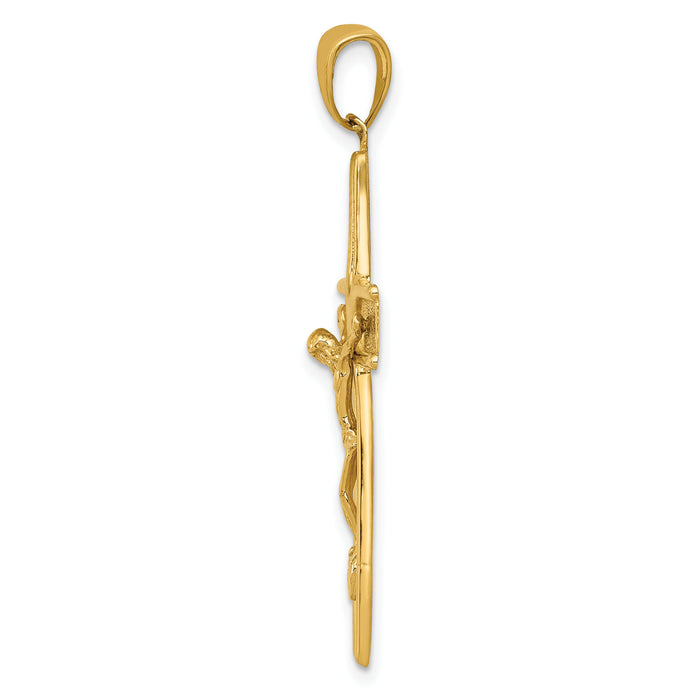 14k Satin Finish Crucifix Pendant-K2186