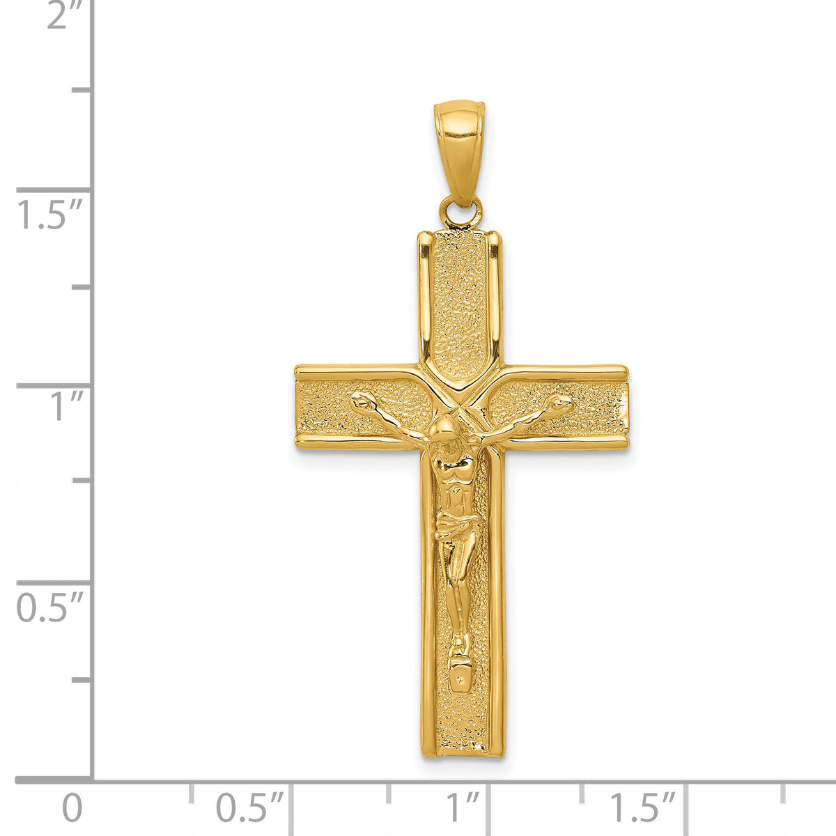 14k Satin Finish Crucifix Pendant-K2186