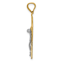 14k Two-tone Iona Crucifix Pendant-K2192