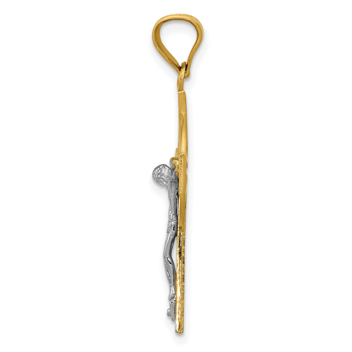 14k Two-tone Iona Crucifix Pendant-K2192