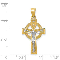 14k Two-tone Iona Crucifix Pendant-K2192