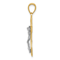 14k Two-tone Mariner's Crucifix Pendant-K2209