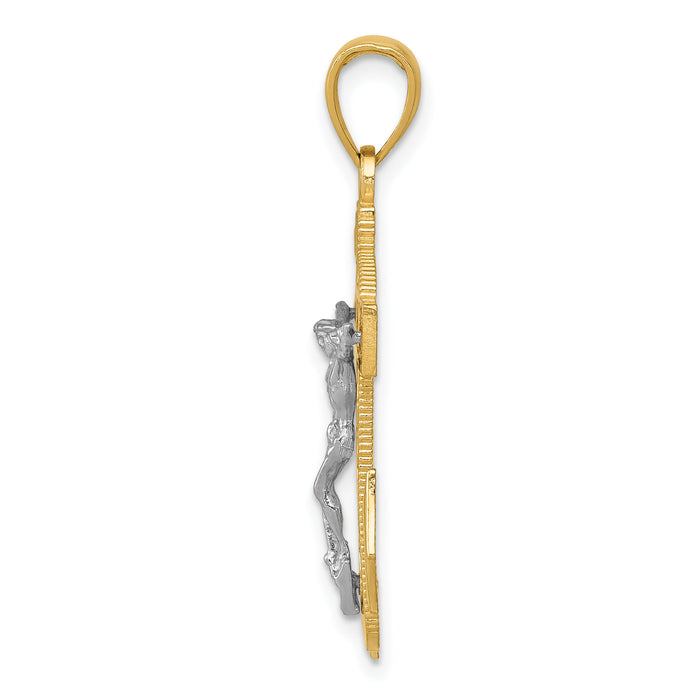 14k Two-tone Mariner's Crucifix Pendant-K2209