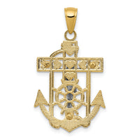 14k Two-tone Mariner's Crucifix Pendant-K2209