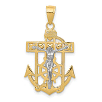 14k Two-tone Mariner's Crucifix Pendant-K2209