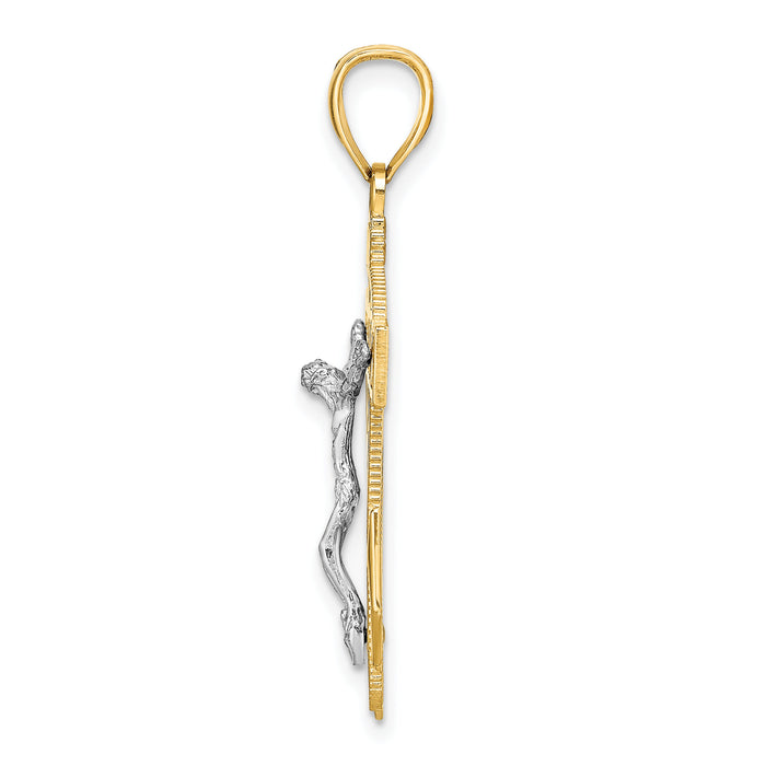 14k Two-tone Mariner's Crucifix Pendant-K2210