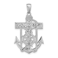 14k White Gold Mariner's Crucifix Pendant-K2210W