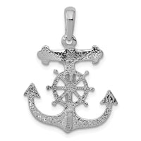 14k White Gold Mariner's Crucifix Pendant-K2290
