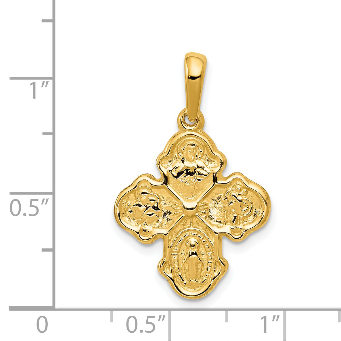 14k Four Way Medal Pendant-K2296