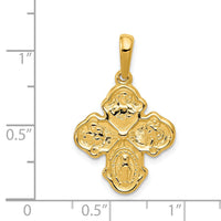 14k Four Way Medal Pendant-K2296