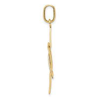 14K W/ Rhodium Elongated Jewish Star Of David Charm-K2309