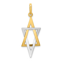 14K W/ Rhodium Elongated Jewish Star Of David Charm-K2309