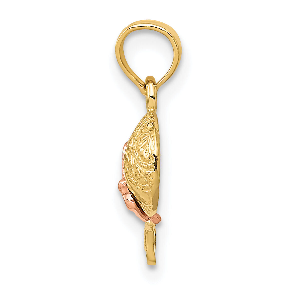 14k Two-tone Baby Rattle Pendant-K2311