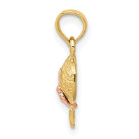 14k Two-tone Baby Rattle Pendant-K2311