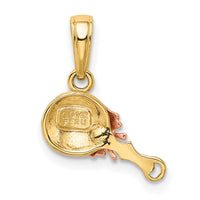 14k Two-tone Baby Rattle Pendant-K2311