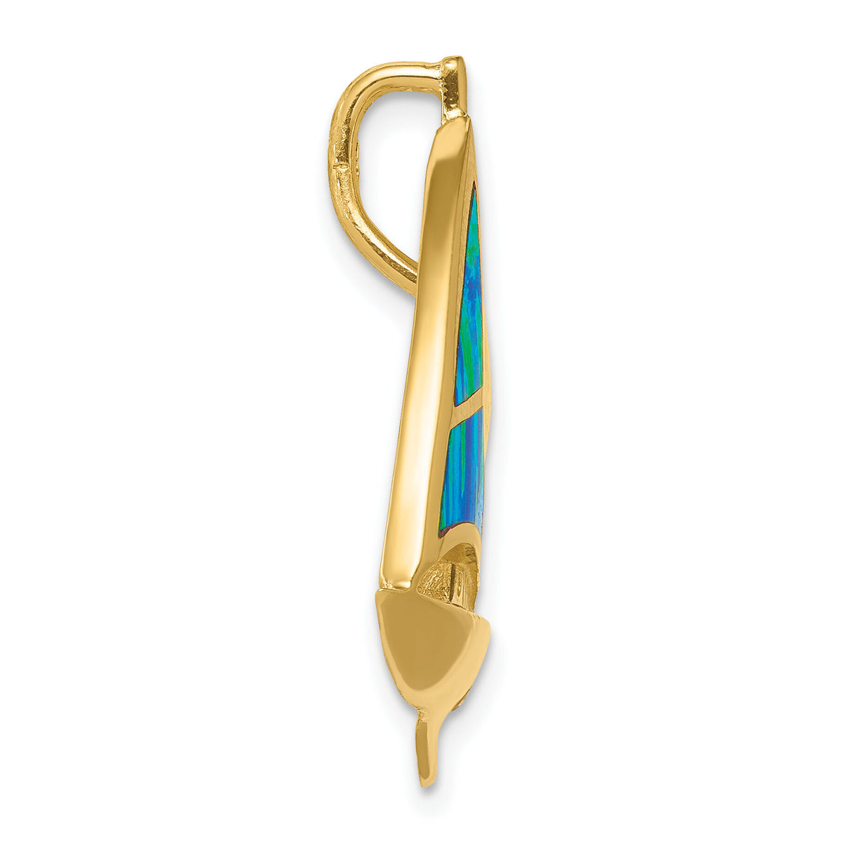 14K Imitation Opal Sailboat Slide-K2491