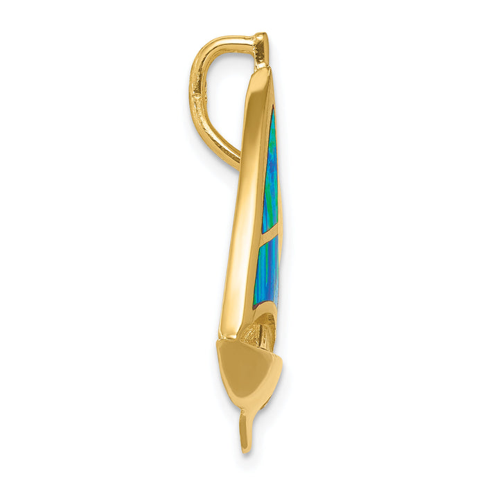 14K Imitation Opal Sailboat Slide-K2491