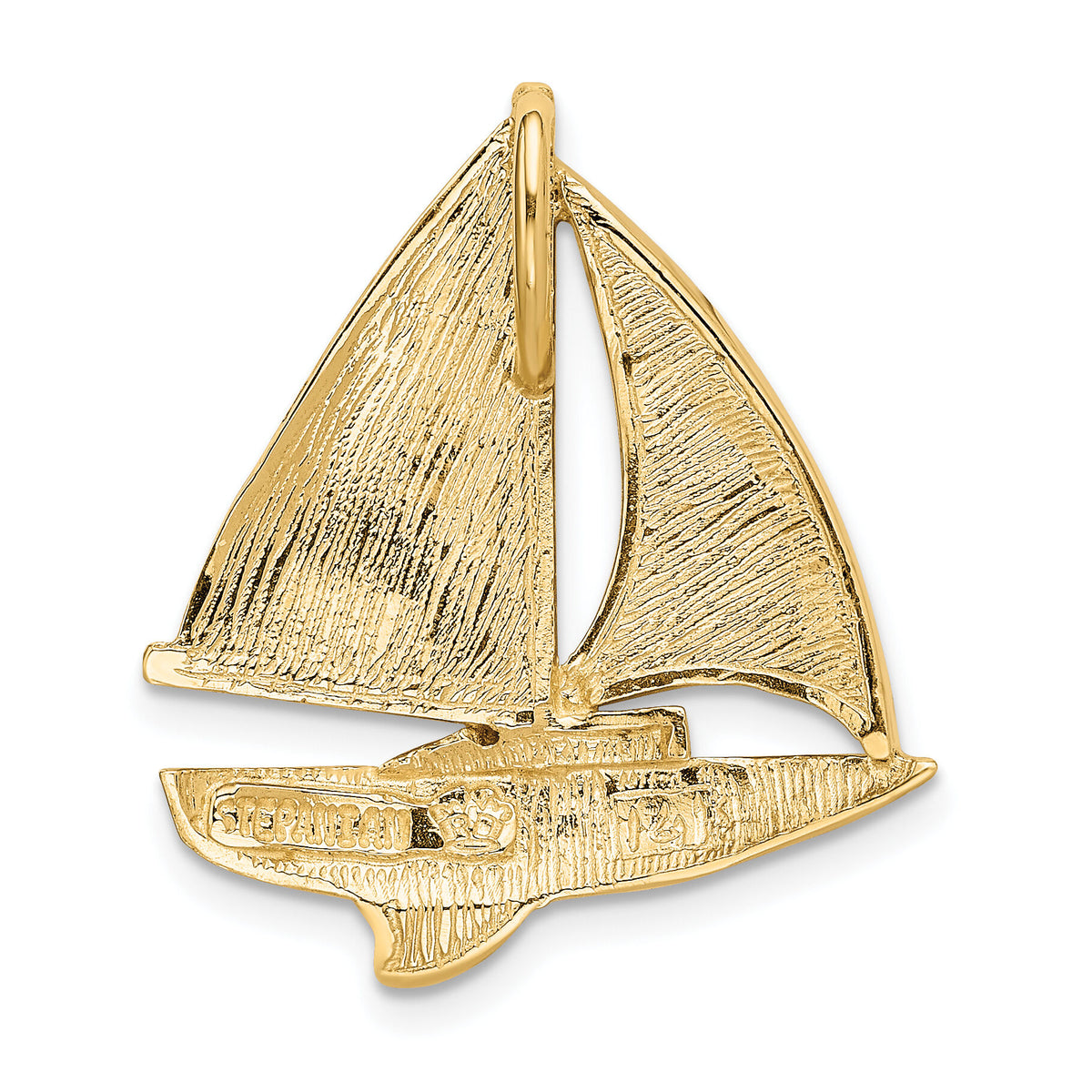 14K Imitation Opal Sailboat Slide-K2491