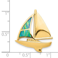 14K Imitation Opal Sailboat Slide-K2491