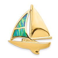 14K Imitation Opal Sailboat Slide-K2491