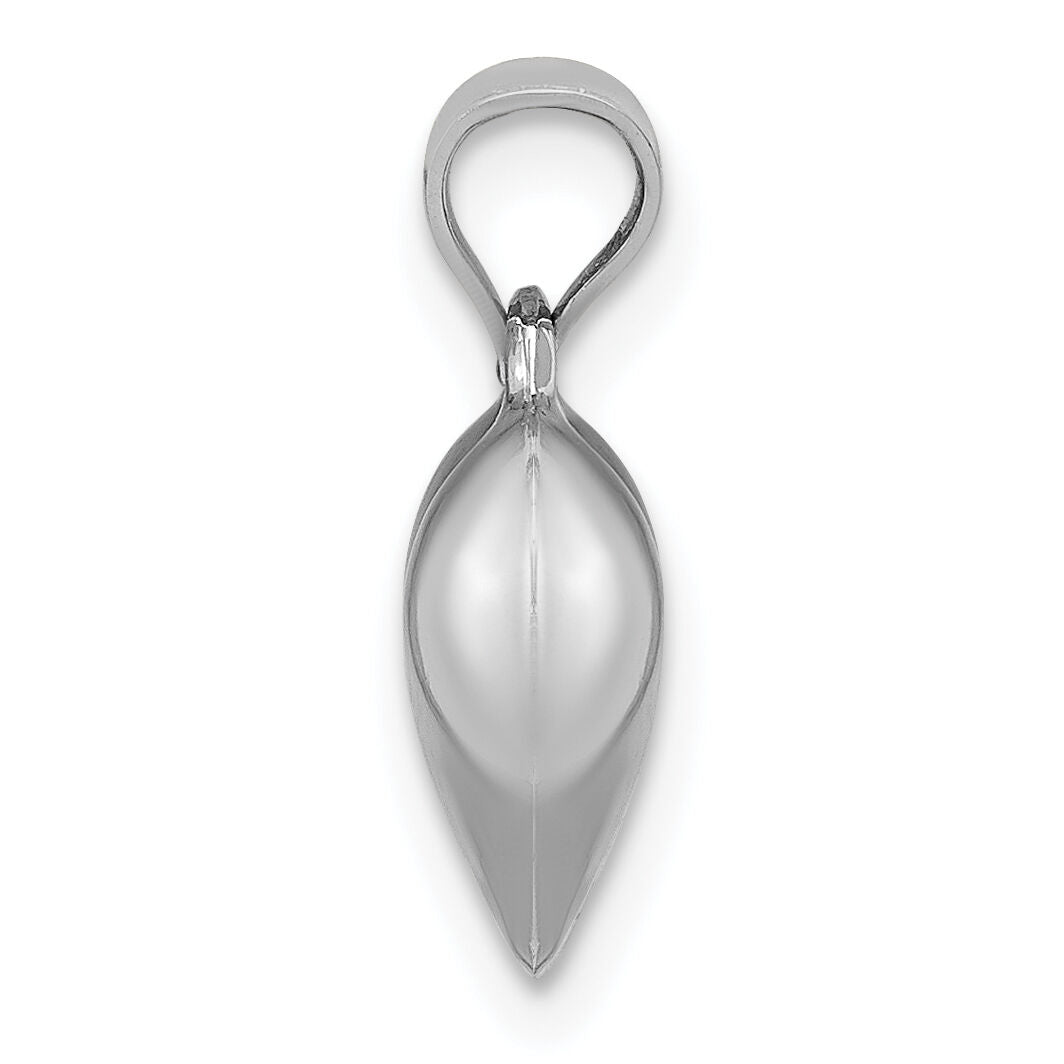 14K White 3-D Puffed Heart Pendant-K2501