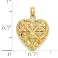 14K Polished 3-D Puffed Heart Pendant-K2506