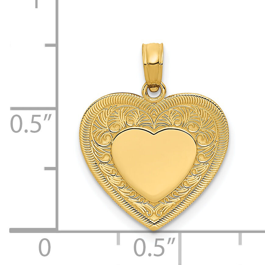 14K Polished Heart Pendant-K2522