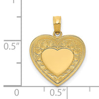 14K Polished Heart Pendant-K2522