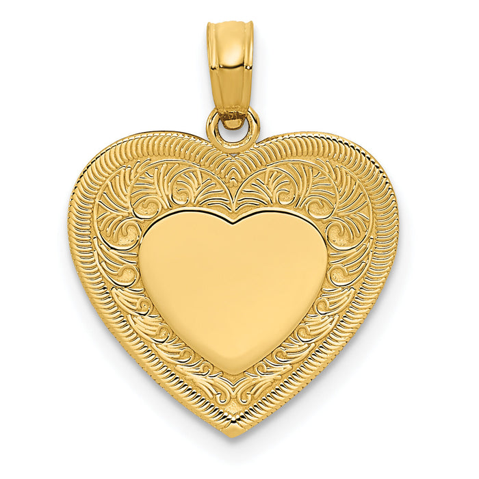 14K Polished Heart Pendant-K2522