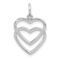 14k White Gold Double Heart Charm-K2549