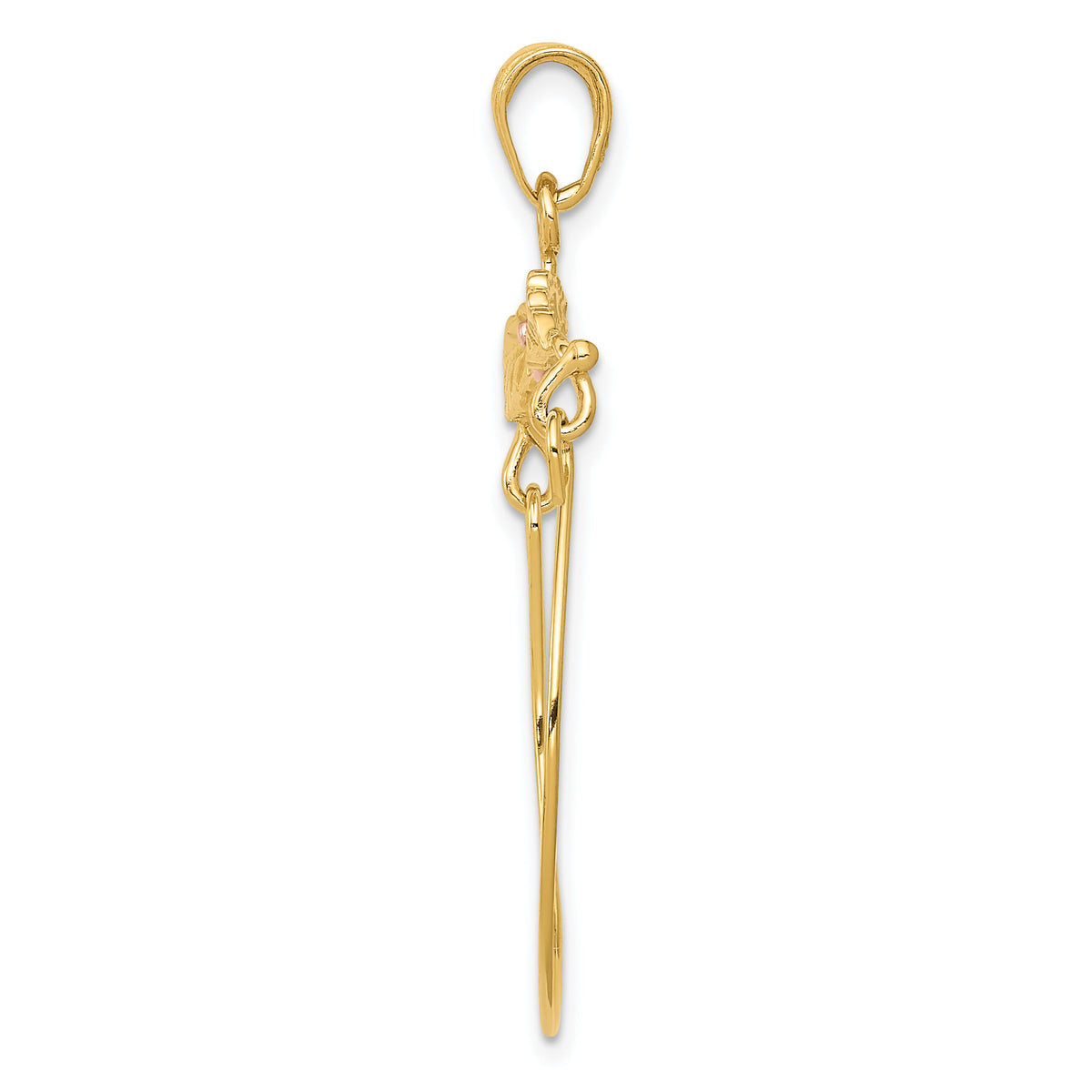 14k Two-tone Leaves w/Flower Charm Holder-K2575