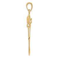 14k Two-tone Leaves w/Flower Charm Holder-K2575