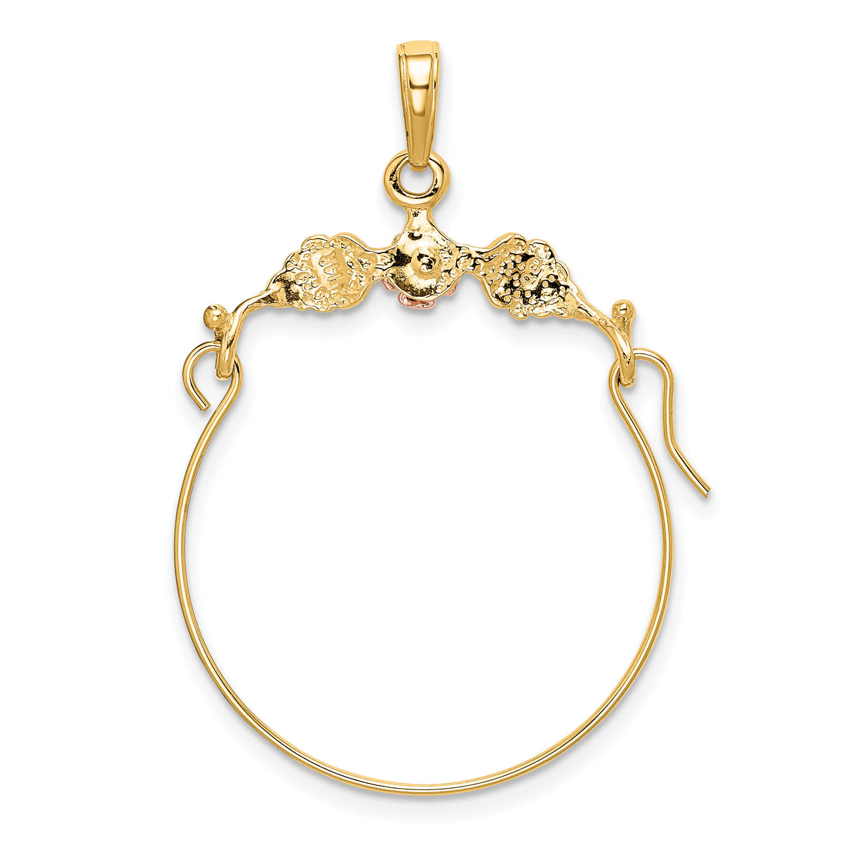 14k Two-tone Leaves w/Flower Charm Holder-K2575