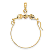 14k Two-tone Leaves w/Flower Charm Holder-K2575