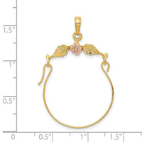 14k Two-tone Leaves w/Flower Charm Holder-K2575