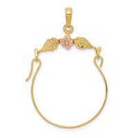 14k Two-tone Leaves w/Flower Charm Holder-K2575
