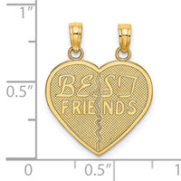 14k BEST FRIENDS Break-a-part Heart Charm-K2597