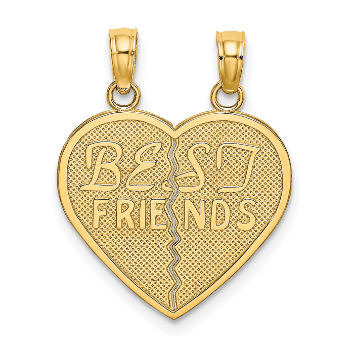 14k BEST FRIENDS Break-a-part Heart Charm-K2597