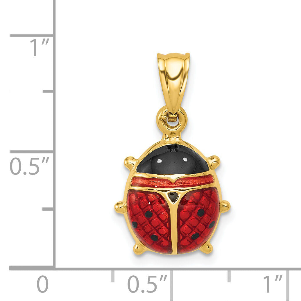 14k Enameled Ladybug Charm-K261