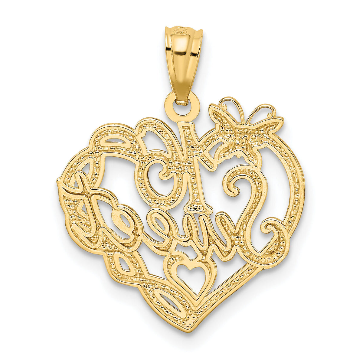 14k and Rhodium SWEET 16 Pendant-K2611