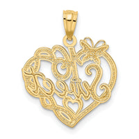 14k and Rhodium SWEET 16 Pendant-K2611