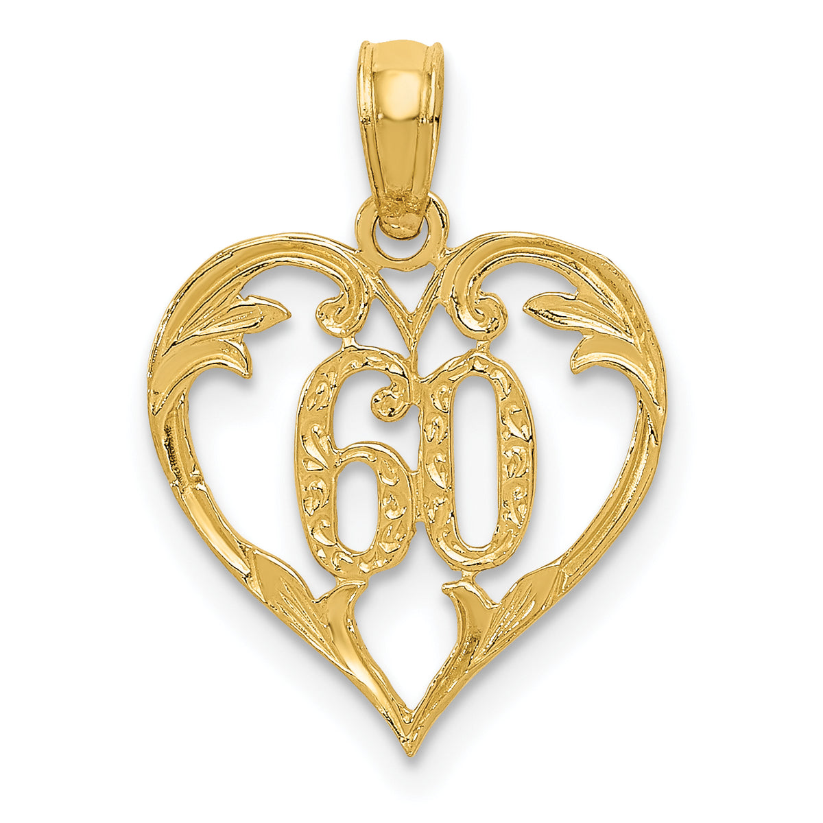 14k 60 Heart Pendant-K2616