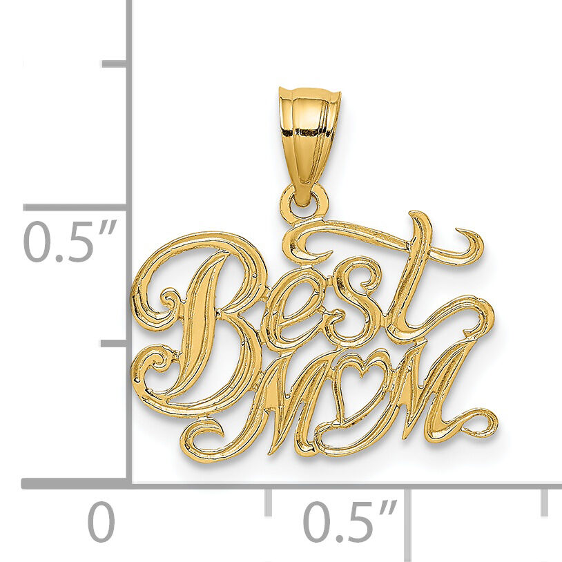 14k BEST MOM Charm-K2664