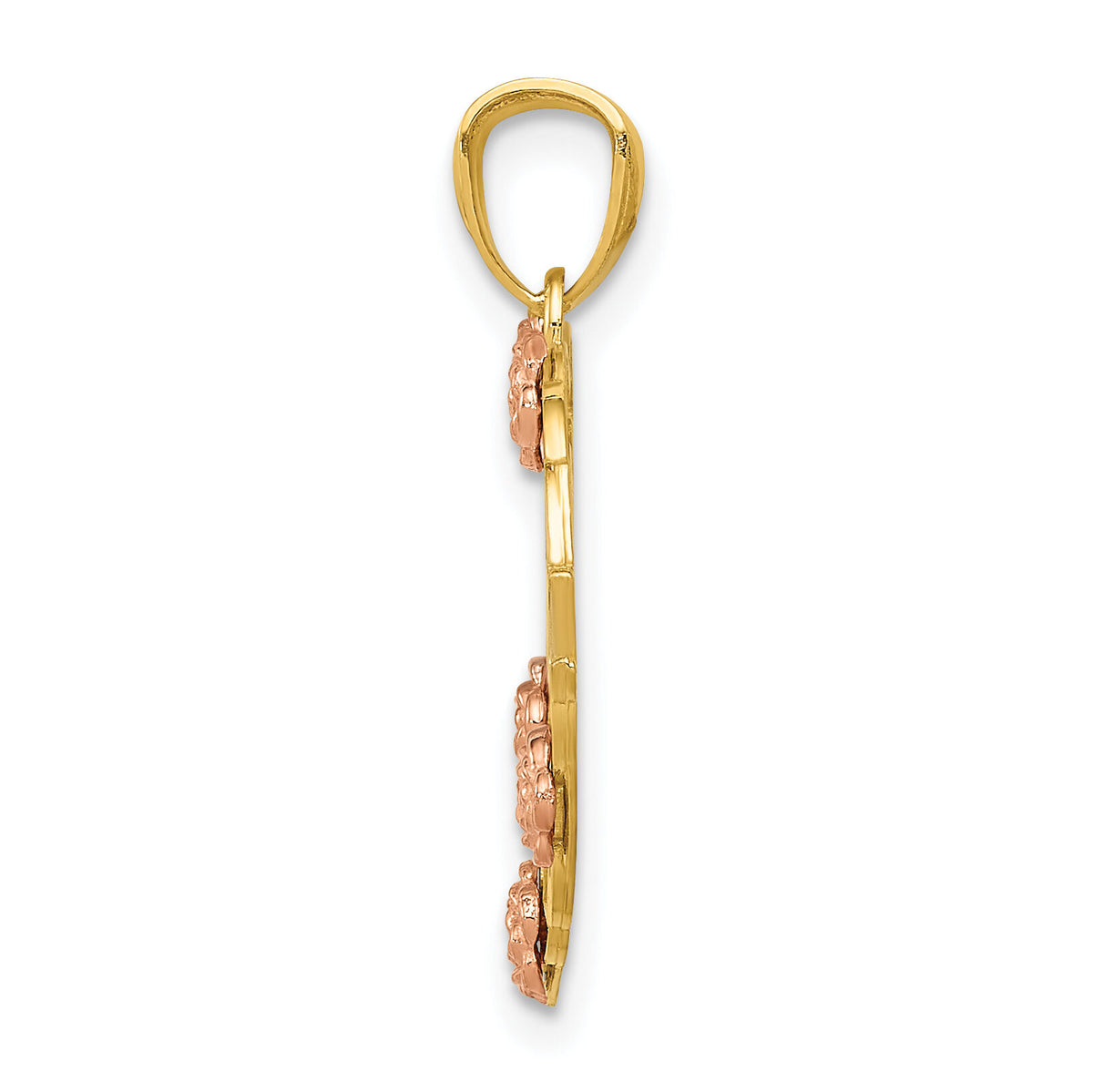 14k Two-tone w/White Rhodium GRANDMA Heart Pendant-K2680