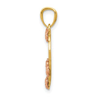 14k Two-tone w/White Rhodium GRANDMA Heart Pendant-K2680