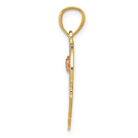 14k Two-tone w/White Rhodium #1 GRANDMA Heart Pendant-K2683