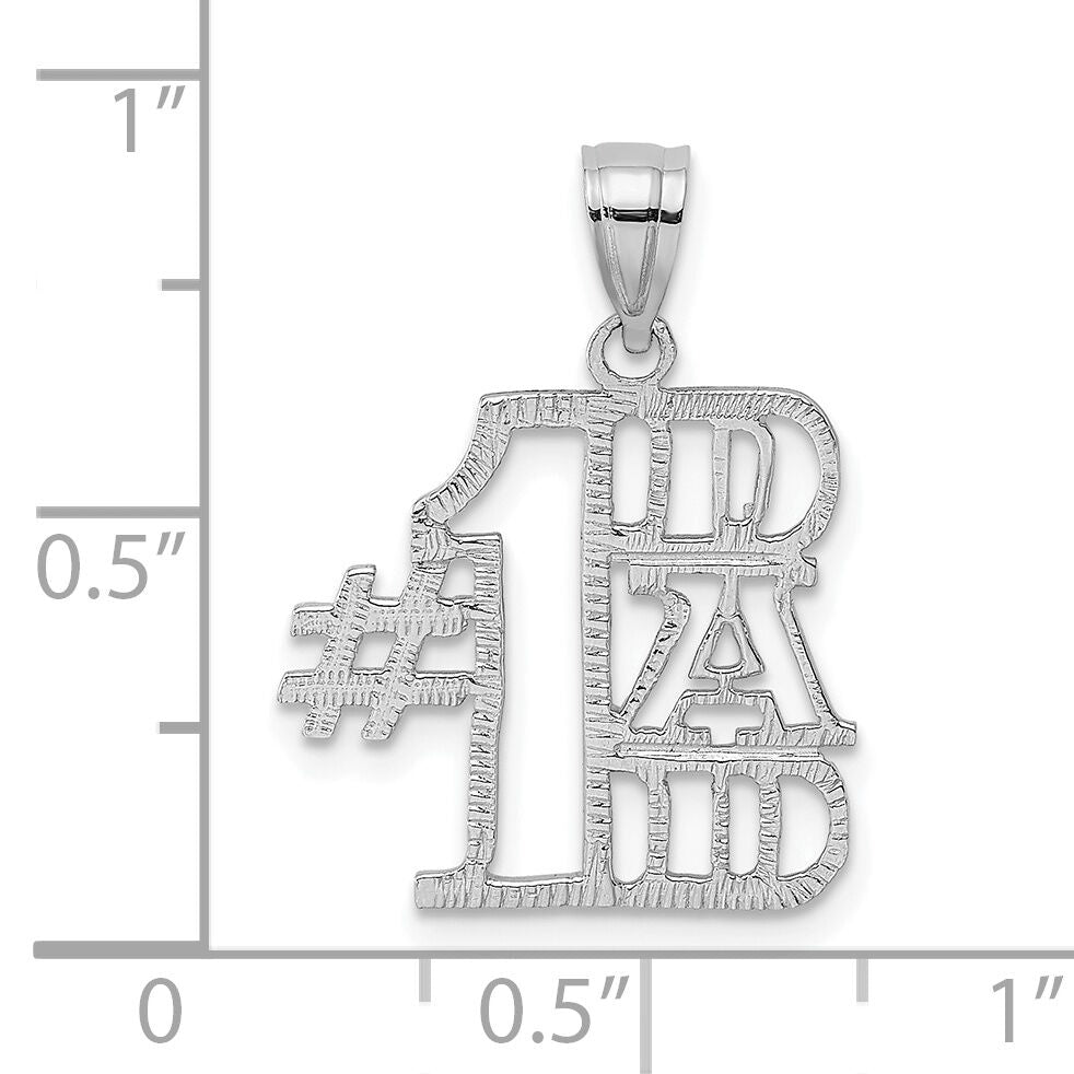 14K White Gold #1 DAD Pendant-K2685W