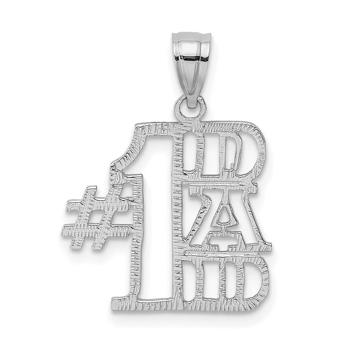 14K White Gold #1 DAD Pendant-K2685W